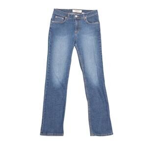Vintage 90s Paris Blue dark wash blue faded low rise bootcut jeans 7